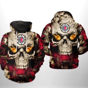 LA Clippers NBA Skull 3D Printed Hoodie/Zipper Hoodie - 7de89163156d