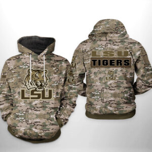 LSU Tigers NCAA Camo Veteran 3D Printed Hoodie/Zipper Hoodie - 776d894033fc