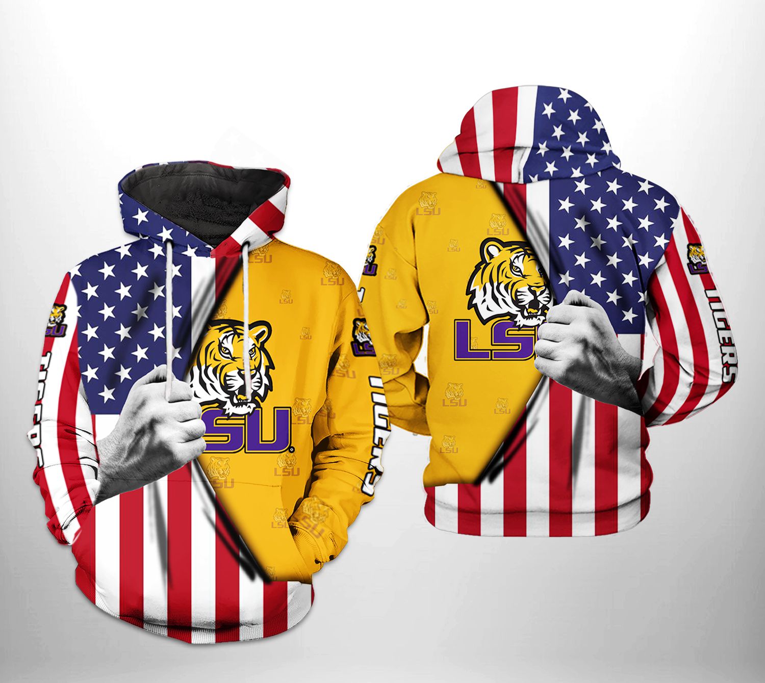 LSU Tigers NCAA US Flag 3D Printed Hoodie/Zipper Hoodie - bab176135625 LSU Tigers NCAA US Flag 3D Printed Hoodie/Zipper Hoodie - bab176135625