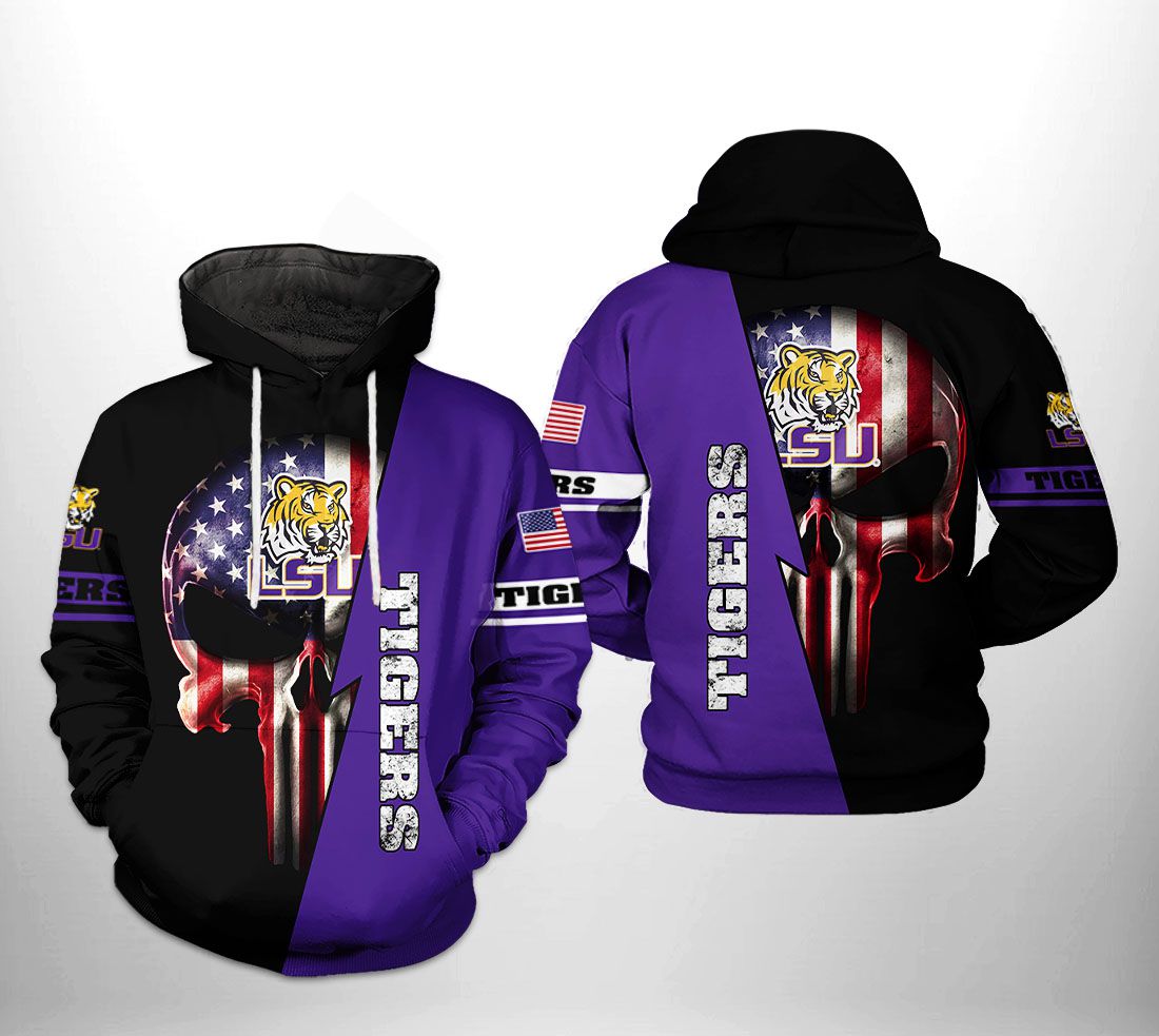 LSU Tigers NCAA US Flag Skull 3D Printed Hoodie/Zipper Hoodie - b6c5ab04f79d LSU Tigers NCAA US Flag Skull 3D Printed Hoodie/Zipper Hoodie - b6c5ab04f79d