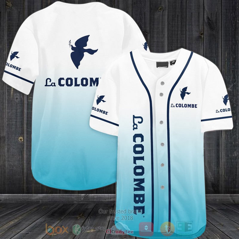La Colombe White Blue Baseball Jersey La Colombe White Blue Baseball Jersey