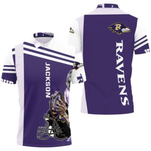 Lamar Jackson Baltimore Ravens 3D Hoodie Polo Shirt - 878d3fc7f021