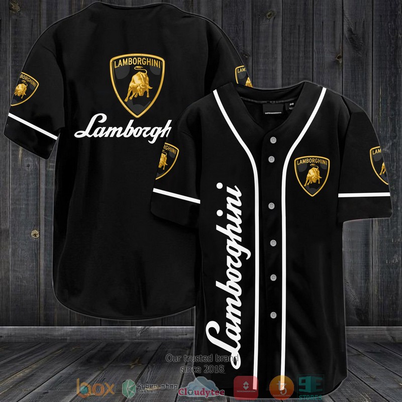 Lamborghini Black Baseball Jersey Lamborghini Black Baseball Jersey