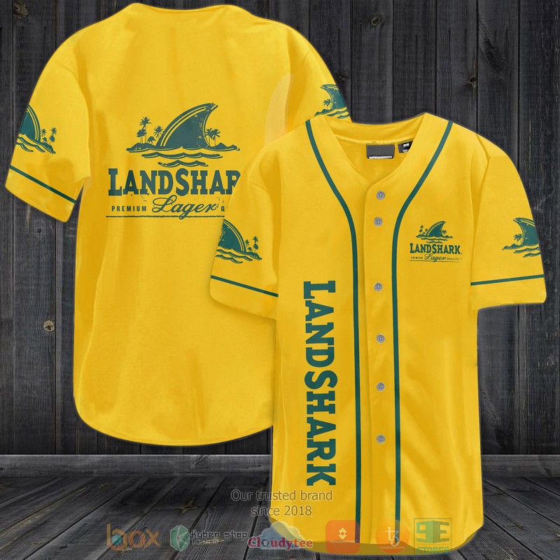 Landshark Lager Yellow Baseball Jersey Landshark Lager Yellow Baseball Jersey