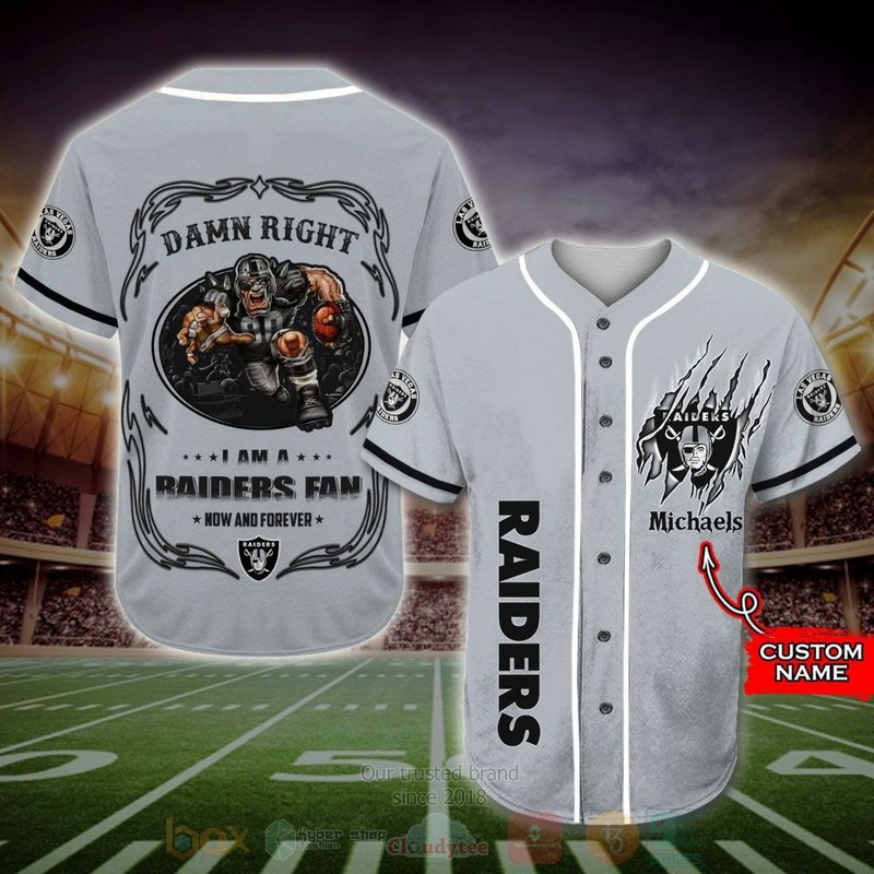 Las Vegas Raiders Mascot Nfl Custom Name Baseball Jersey Las Vegas Raiders Mascot Nfl Custom Name Baseball Jersey