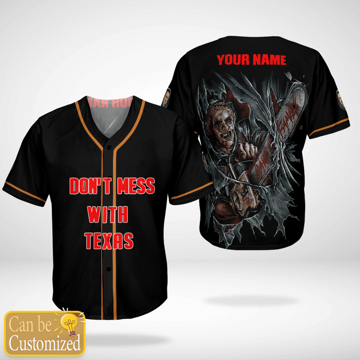 Leatherface Dont With Texas Custom Name Baseball Jersey Shirt Leatherface Dont With Texas Custom Name Baseball Jersey Shirt
