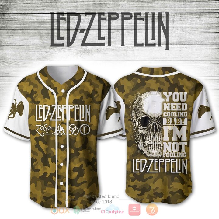 Led Zeppelin Skull Baseball Jersey Shirt Led Zeppelin Skull Baseball Jersey Shirt