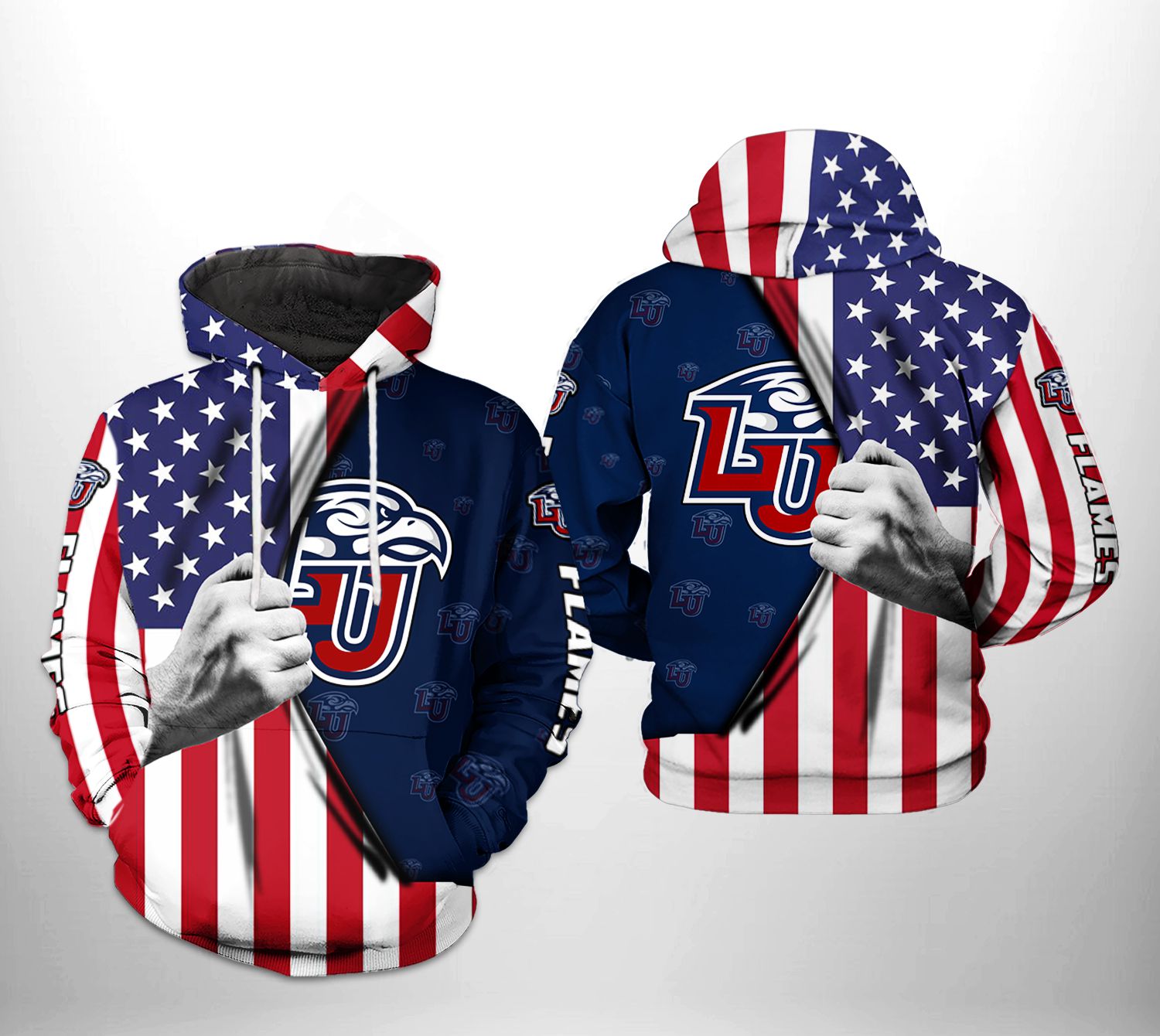 Liberty Flames NCAA US Flag 3D Printed Hoodie/Zipper Hoodie - ae7f2c151f9e Liberty Flames NCAA US Flag 3D Printed Hoodie/Zipper Hoodie - ae7f2c151f9e