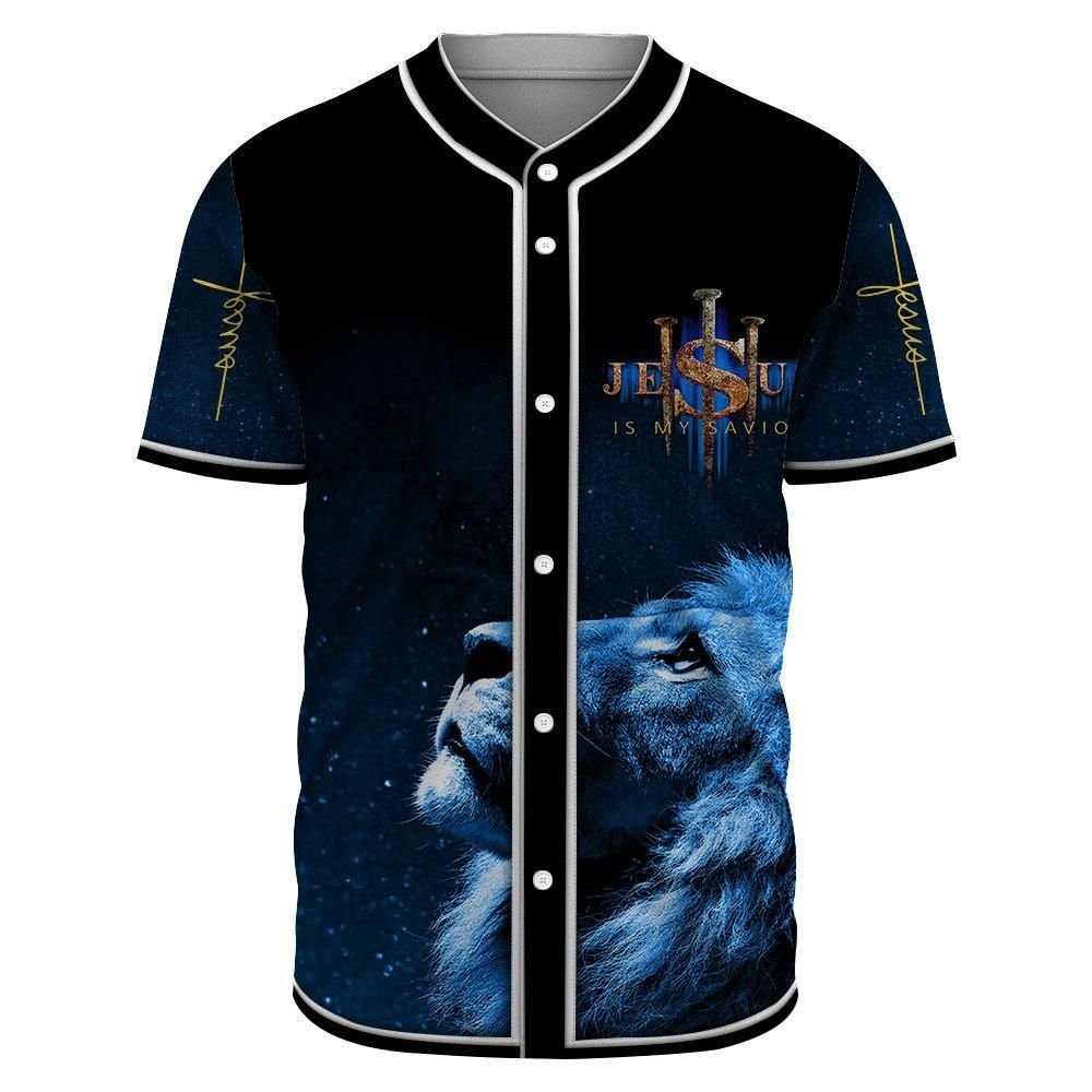 Lion Jesus Is My Savior Baseball Jersey Lion Jesus Is My Savior Baseball Jersey