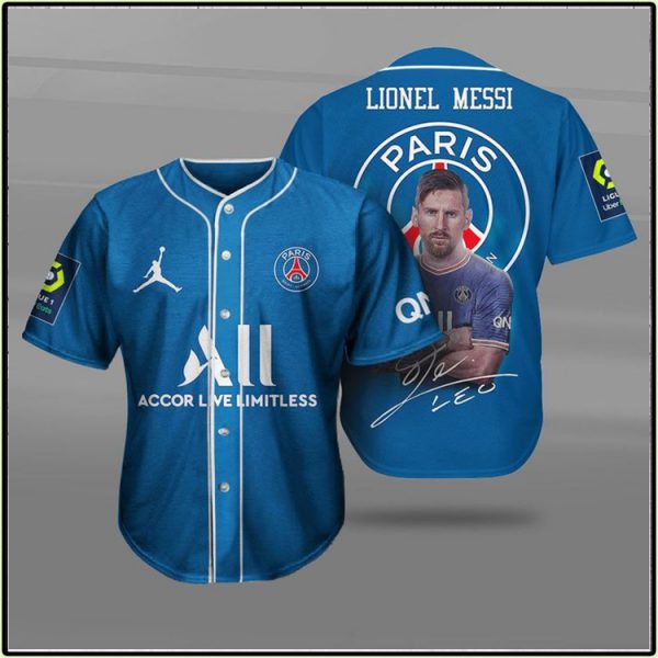 Lionel Messi Psg Paris Saint Germain Baseball Jersey Shirt Lionel Messi Psg Paris Saint Germain Baseball Jersey Shirt