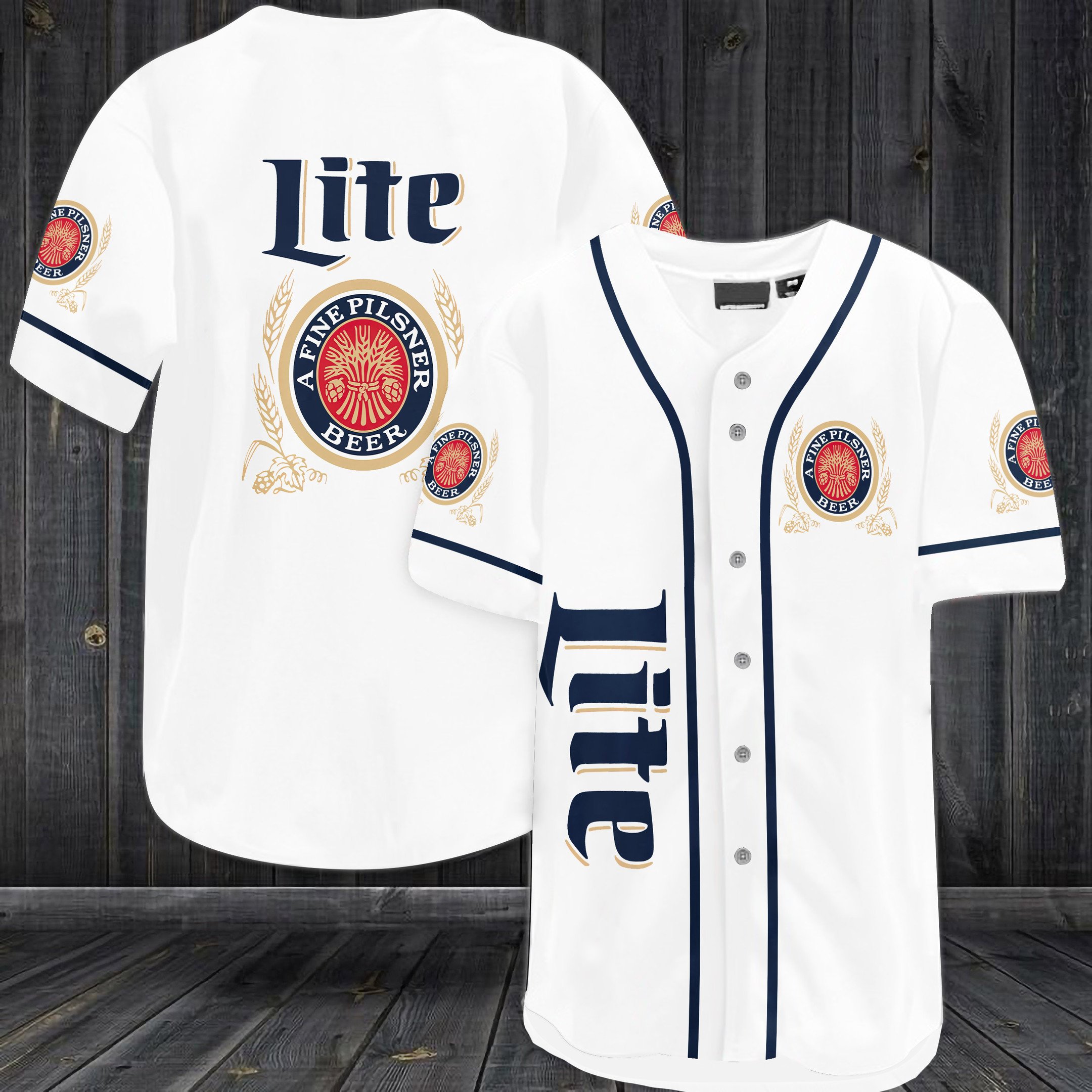 Lite A Fine Pilsner Beer Baseball Jersey Lite A Fine Pilsner Beer Baseball Jersey