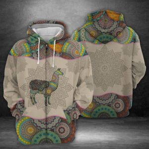 Llama Zip 3D Printed Hoodie/Zipper Hoodie - a1351e912c9c