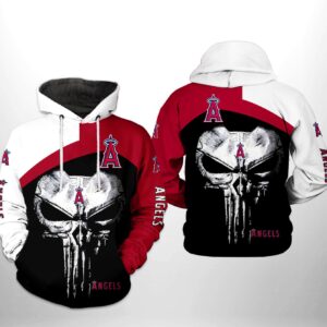 Los Angeles Angels MLB Skull Punisher 3D Printed Hoodie/Zipper Hoodie - 01eb3dfd6264