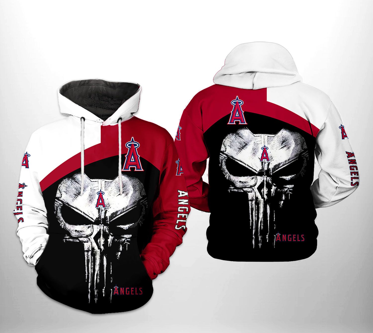 Los Angeles Angels MLB Skull Punisher 3D Printed Hoodie/Zipper Hoodie - 01eb3dfd6264 Los Angeles Angels MLB Skull Punisher 3D Printed Hoodie/Zipper Hoodie - 01eb3dfd6264