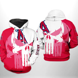 Los Angeles Angels MLB Team Skull 3D Printed Hoodie/Zipper Hoodie - 2687bad04a21