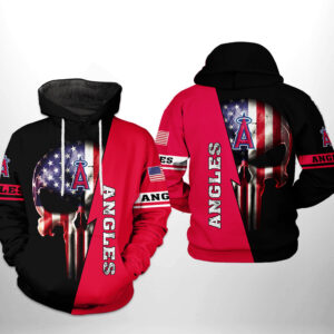 Los Angeles Angels MLB US Flag Skull 3D Printed Hoodie/Zipper Hoodie - d301b5ae90aa