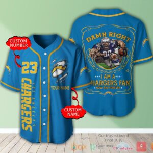 Los Angeles Chargers 3D Personalized Baseball Jersey Shirt