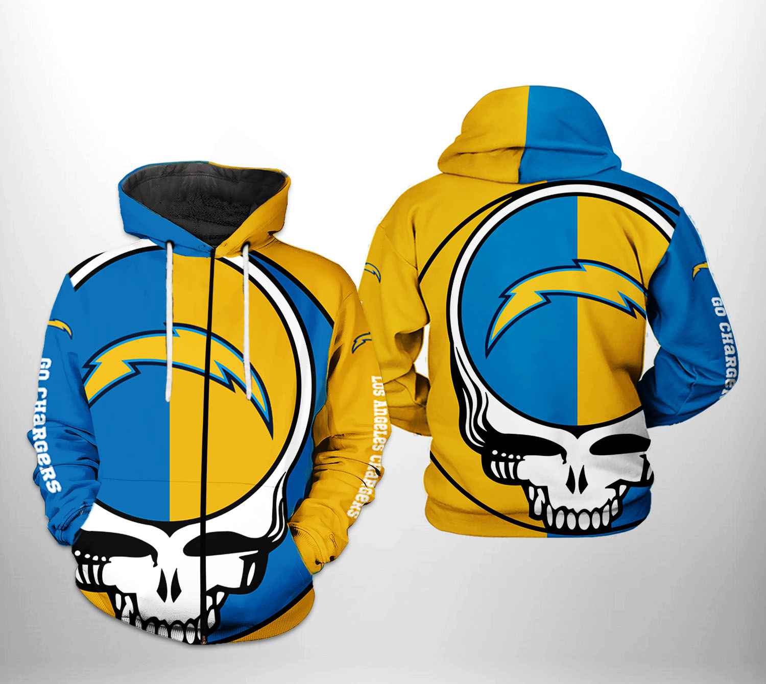 Los Angeles Chargers NFL Grateful Dead 3D Printed Hoodie/Zipper Hoodie - 7fa9ca6c41c2 Los Angeles Chargers NFL Grateful Dead 3D Printed Hoodie/Zipper Hoodie - 7fa9ca6c41c2