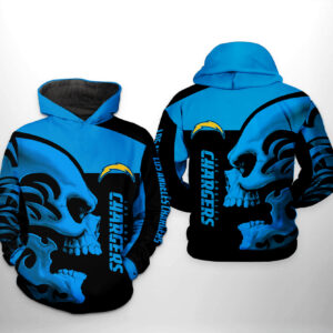Los Angeles Chargers NFL Skull 3D Printed Hoodie/Zipper Hoodie - e7ff00cedf46