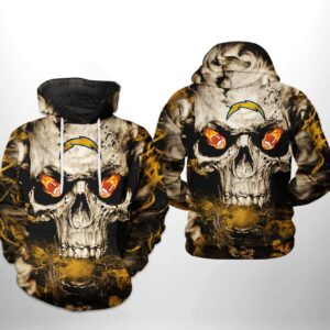 Los Angeles Chargers NFL Skull Team 3D Printed Hoodie/Zipper Hoodie - 925f2d6f0d8c