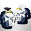 Los Angeles Chargers NFL Team Skull 3D Printed Hoodie/Zipper Hoodie - 480cc6c04745