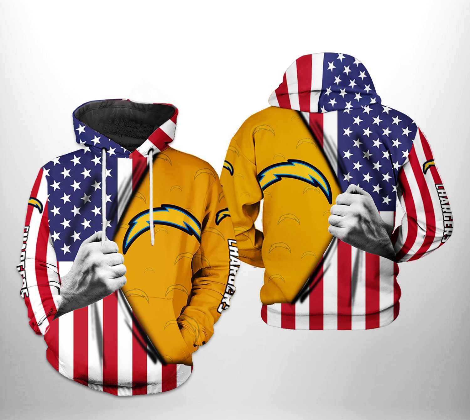 Los Angeles Chargers NFL US Flag Team 3D Printed Hoodie/Zipper Hoodie - 47afa83e5ade Los Angeles Chargers NFL US Flag Team 3D Printed Hoodie/Zipper Hoodie - 47afa83e5ade