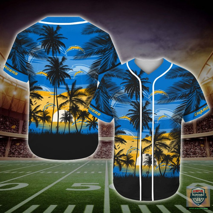 Los Angeles Chargers Nfl Palm Tree Baseball Jersey Los Angeles Chargers Nfl Palm Tree Baseball Jersey
