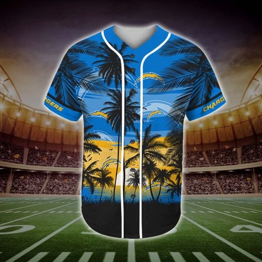 Los Angeles Chargers Tropical Baseball Jersey Los Angeles Chargers Tropical Baseball Jersey