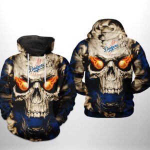 Los Angeles Dodgers MLB Skull 3D Printed Hoodie/Zipper Hoodie - 4b9f4946f88e