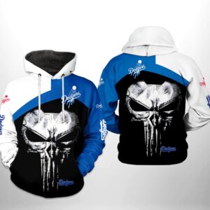 Los Angeles Dodgers MLB Skull Punisher 3D Printed Hoodie/Zipper Hoodie - 83ce84222a69