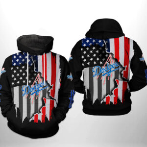 Los Angeles Dodgers MLB US Flag 3D Printed Hoodie/Zipper Hoodie - 64a9ec72f804