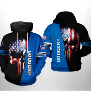 Los Angeles Dodgers MLB US Flag Skull 3D Printed Hoodie/Zipper Hoodie - 77dabbe870e6