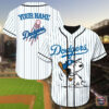 Los Angeles Dodgers Snoopy Custom Name Baseball Jersey