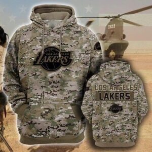 Los Angeles Lakers Camouflage Veteran Pullover And Zippered Hoodies Custom 3d Graphic Printed 3d Hoodie All Over Print Hoodie For Men For Women - 8a7d42258ef3