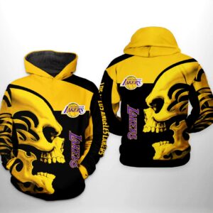 Los Angeles Lakers NBA Skull Team 3D Printed Hoodie/Zipper Hoodie - 1a0fbdc7616e