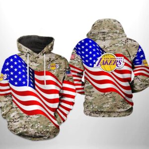 Los Angeles Lakers NBA US Flag Camo Veteran Team 3D Printed Hoodie/Zipper Hoodie - 1f1e496a0c33