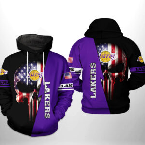 Los Angeles Lakers NBA US Flag Skull Team 3D Printed Hoodie/Zipper Hoodie - 0b5ac3e69312