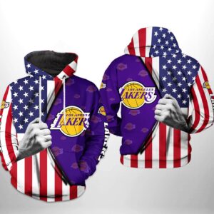 Los Angeles Lakers NBA US Flag Team 3D Printed Hoodie/Zipper Hoodie - 413e4270a663