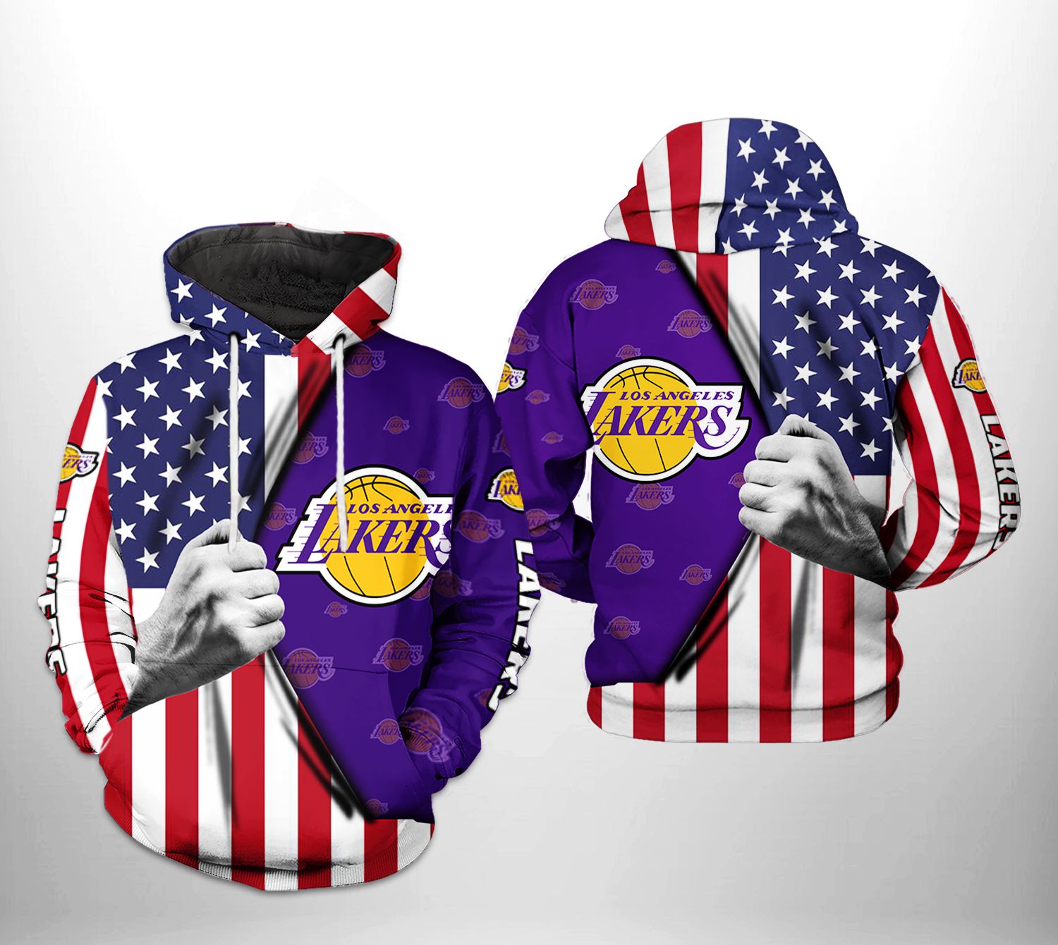 Los Angeles Lakers NBA US Flag Team 3D Printed Hoodie/Zipper Hoodie - 413e4270a663 Los Angeles Lakers NBA US Flag Team 3D Printed Hoodie/Zipper Hoodie - 413e4270a663