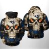 Los Angeles Rams NFL Skull Team 3D Printed Hoodie/Zipper Hoodie - 0a7a27d96554