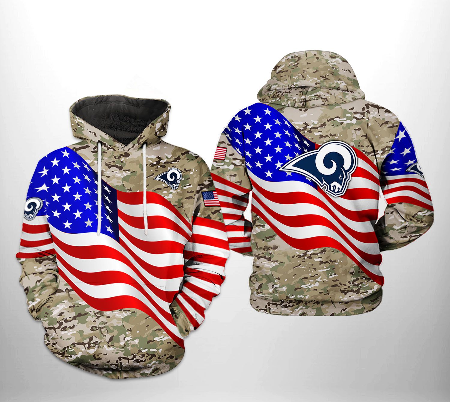 Los Angeles Rams NFL US Flag Camo Veteran Team 3D Printed Hoodie/Zipper Hoodie - 48297158b053 Los Angeles Rams NFL US Flag Camo Veteran Team 3D Printed Hoodie/Zipper Hoodie - 48297158b053