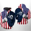 Los Angeles Rams NFL US Flag Team 3D Printed Hoodie/Zipper Hoodie - 54ea2299a444