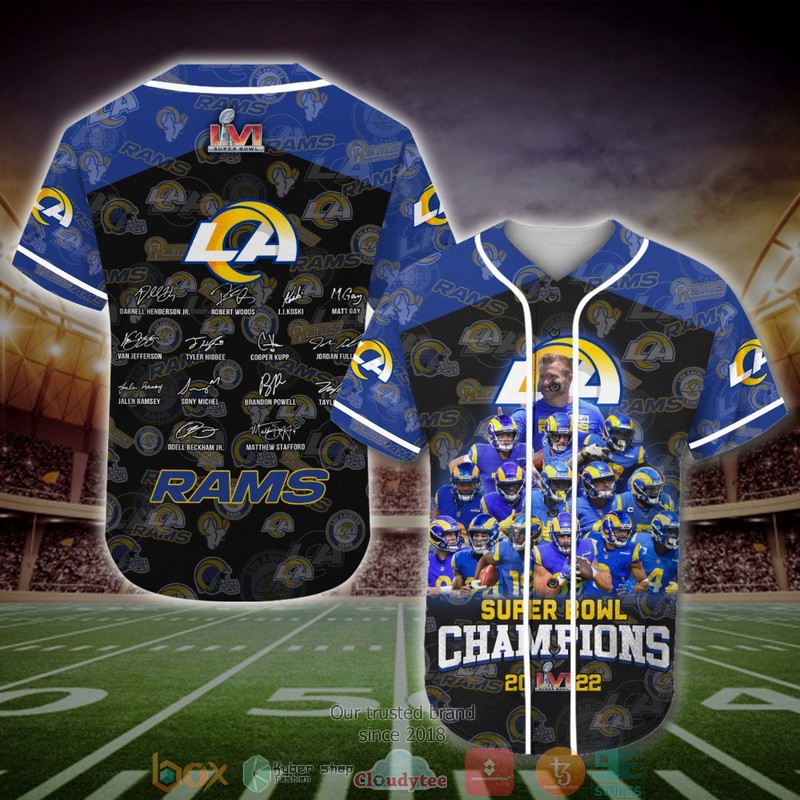 Los Angeles Rams Nfl 22 Super Bowl Champion Baseball Jersey Shirt Los Angeles Rams Nfl 22 Super Bowl Champion Baseball Jersey Shirt