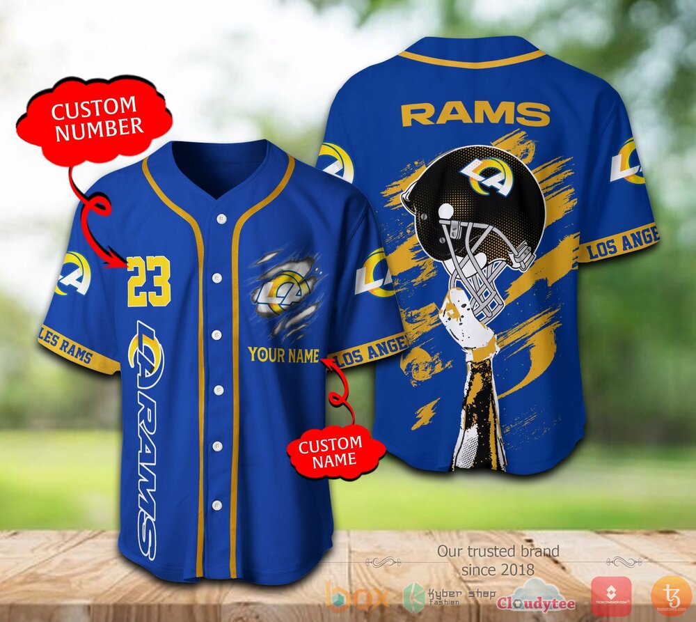 Los Angeles Rams Nfl Personalized Baseball Jersey Shirt Los Angeles Rams Nfl Personalized Baseball Jersey Shirt