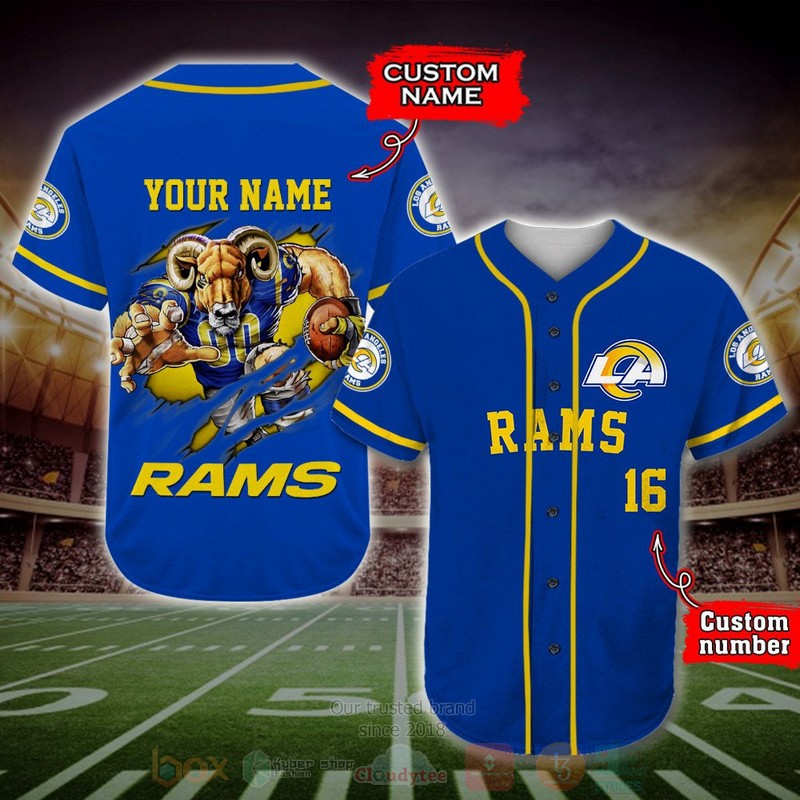 Los Angeles Rams Nfl Personalized Baseball Jersey Los Angeles Rams Nfl Personalized Baseball Jersey