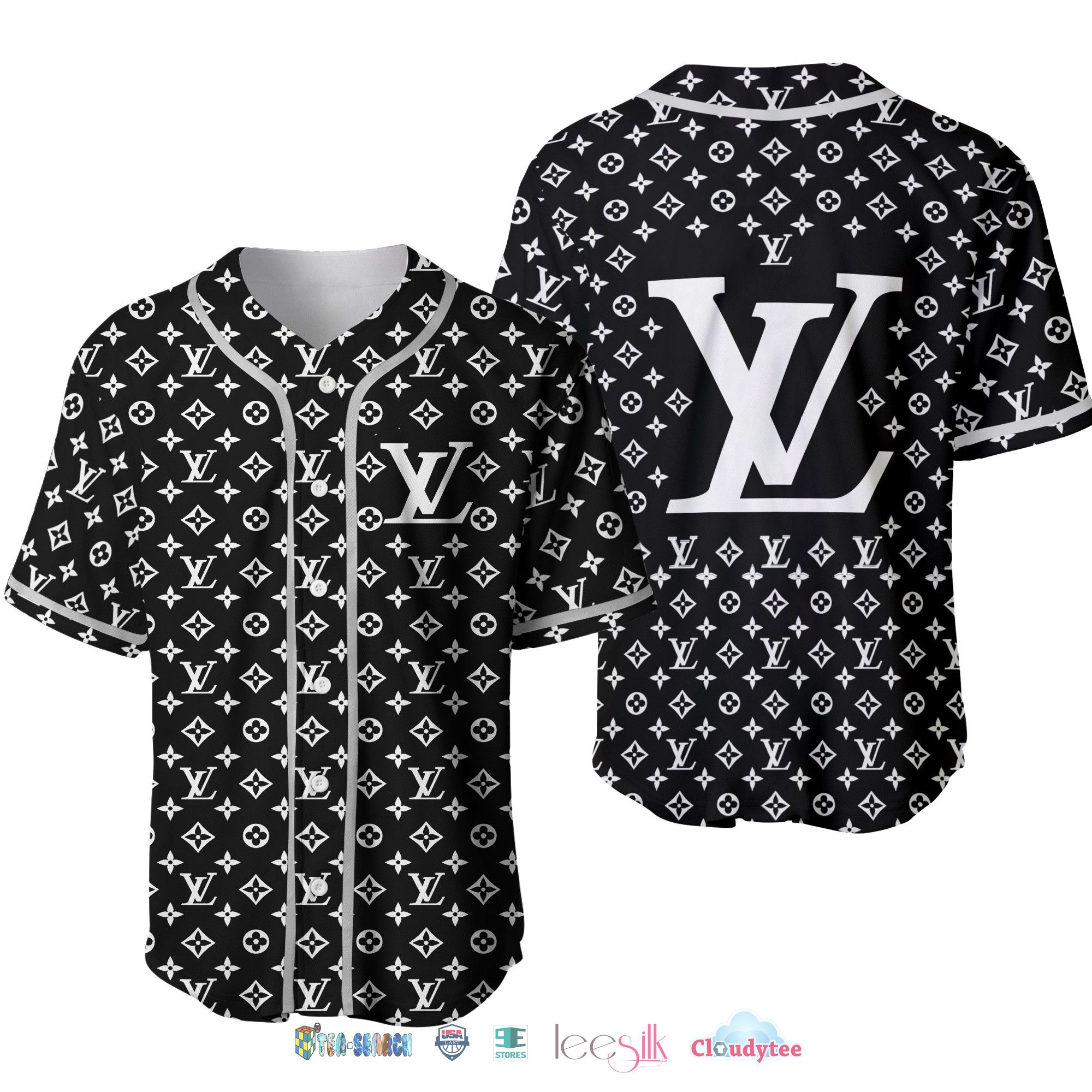 Louis Vuitton Black Baseball Jersey Shirt Louis Vuitton Black Baseball Jersey Shirt