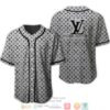 Louis Vuitton Black Lv Grey Baseball Jersey