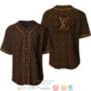 Louis Vuitton Brand Black Pattern Baseball Jersey