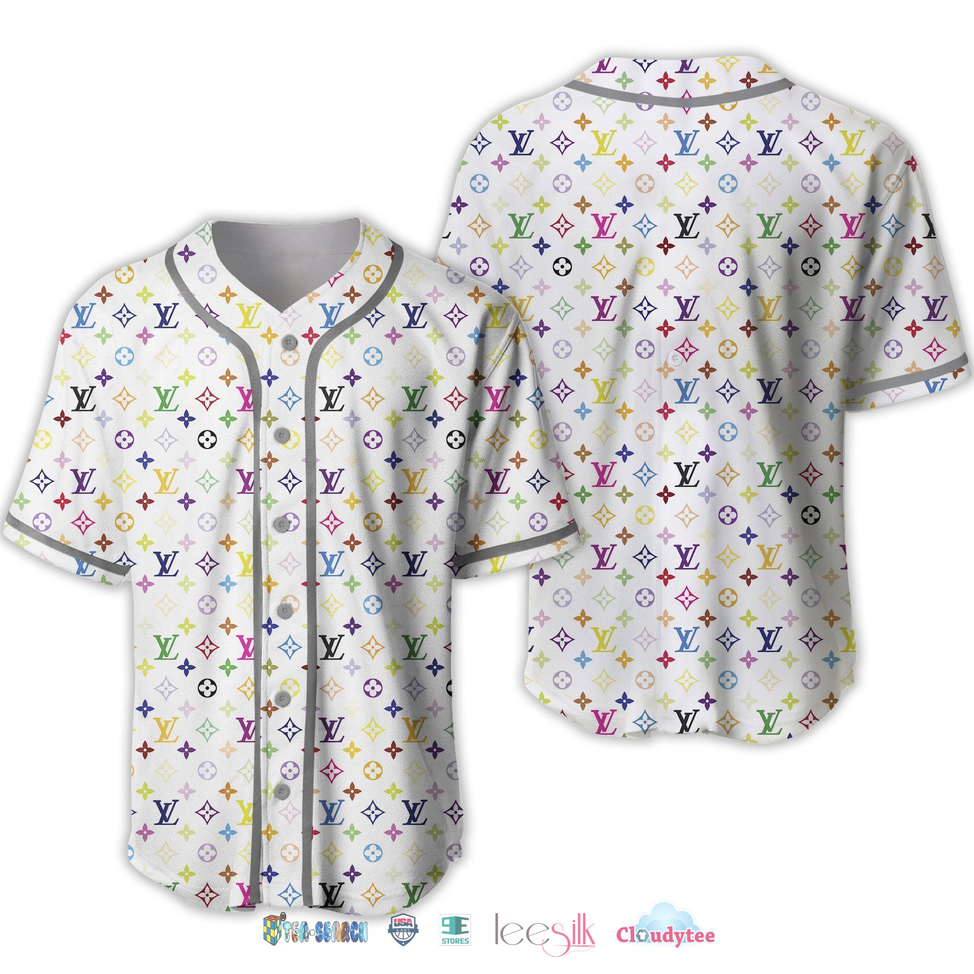 Louis Vuitton Colorful Baseball Jersey Shirt Louis Vuitton Colorful Baseball Jersey Shirt