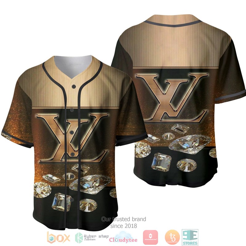 Louis Vuitton Diamond Brown Baseball Jersey Louis Vuitton Diamond Brown Baseball Jersey